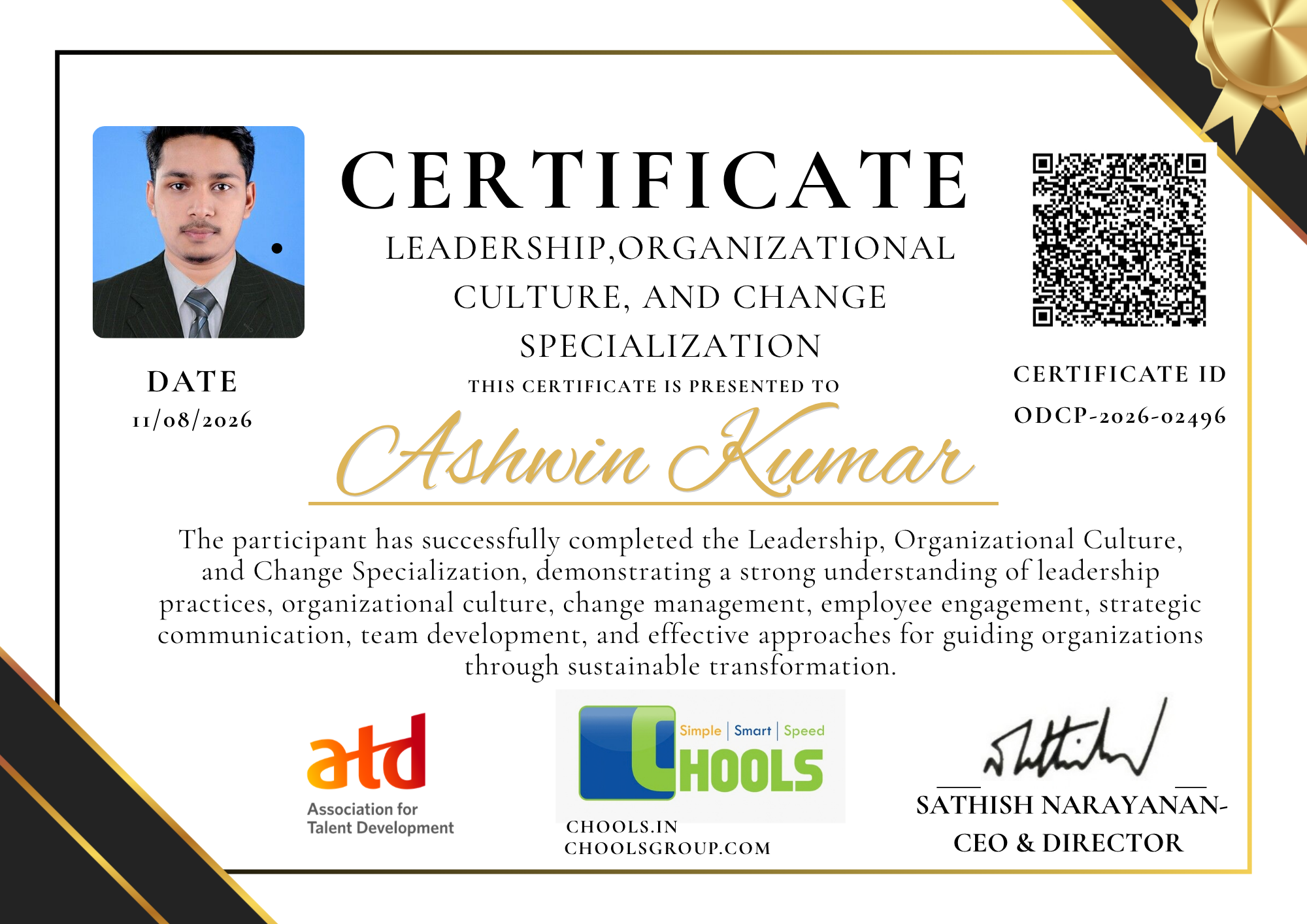 Leadership,Organizational Culture, and Change Specialization Program Certificate